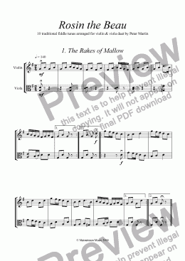 page one of Rosin the Beau - violin & viola