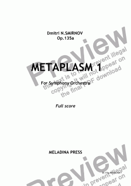 page one of METAPLASM 1 op135a for orchestra