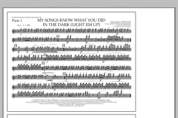 page one of My Songs Know What You Did in the Dark (Light 'Em Up) - Flute 1 (Marching Band)