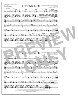 page one of I Bet My Life - Bass Drums (Marching Band)