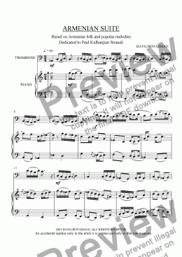 page one of Armenian Suite (trombone & piano)
