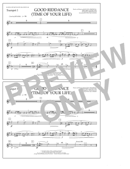 page one of Good Riddance (Time of Your Life) - Trumpet 1 (Marching Band)
