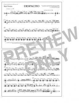 page one of Despacito (arr. Tom Wallace) - Bass Drums (Marching Band)