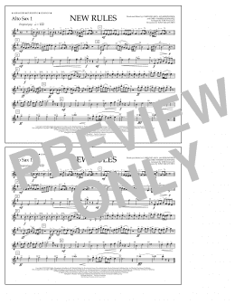 page one of New Rules - Alto Sax 1 (Marching Band)