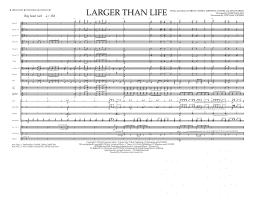 page one of Larger Than Life - Full Score (Marching Band)