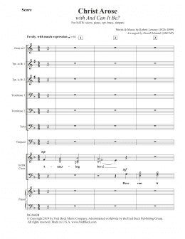 page one of Christ Arose (with And Can It Be?) (arr. David Schmidt) - Score (Choir Instrumental Pak)