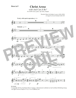 page one of Christ Arose (with And Can It Be?) (arr. David Schmidt) - F Horn (Choir Instrumental Pak)