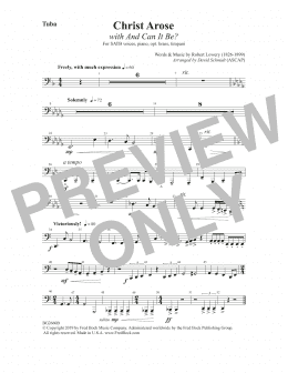 page one of Christ Arose (with And Can It Be?) (arr. David Schmidt) - Tuba (Choir Instrumental Pak)