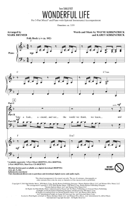 page one of Wonderful Life (from Smallfoot) (arr. Mark Brymer) (3-Part Mixed Choir)