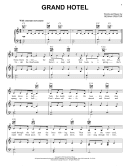 page one of Grand Hotel (Piano, Vocal & Guitar Chords (Right-Hand Melody))