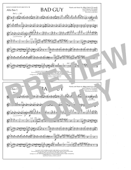page one of Bad Guy (arr. Jay Dawson) - Alto Sax 1 (Marching Band)