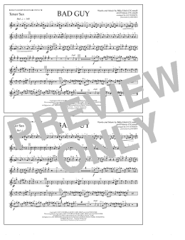 page one of Bad Guy (arr. Jay Dawson) - Tenor Sax (Marching Band)