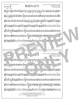 page one of Bad Guy (arr. Jay Dawson) - Baritone T.C. (Marching Band)