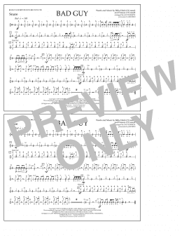 page one of Bad Guy (arr. Jay Dawson) - Snare (Marching Band)