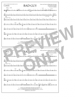 page one of Bad Guy (arr. Jay Dawson) - Cymbals (Marching Band)