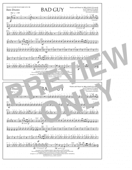 page one of Bad Guy (arr. Jay Dawson) - Bass Drums (Marching Band)