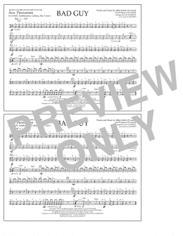 page one of Bad Guy (arr. Jay Dawson) - Aux. Percussion (Marching Band)
