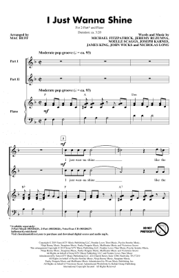 page one of I Just Wanna Shine (arr. Mac Huff) (2-Part Choir)