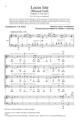 page one of Locus Iste (Blessed God) (Graduale #4, from Opus 3) (adapted by Matthew Armstrong) (SATB Choir)