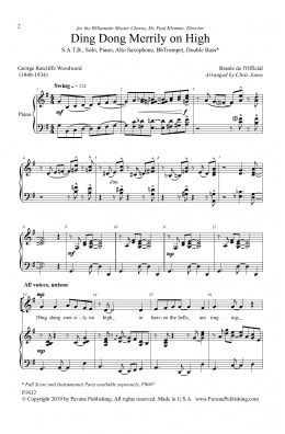 page one of Ding Dong Merrily on High (arr. Chris Jones) (SATB Choir)