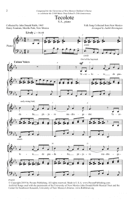 page one of Tecolote (arr. Judith Herrington) (Choir)