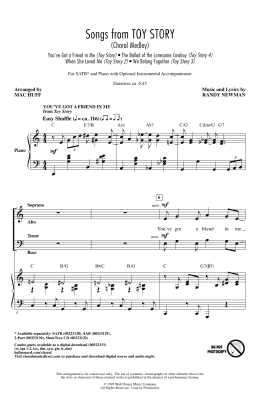 page one of Songs from Toy Story (Choral Medley) (arr. Mac Huff) (SATB Choir)