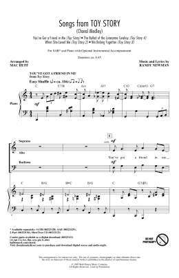 page one of Songs from Toy Story (Choral Medley) (arr. Mac Huff) (SAB Choir)