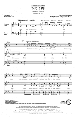 page one of This Is Me (from The Greatest Showman) (arr. Kirby Shaw) (SATB Choir)