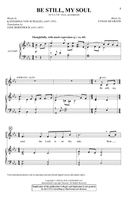 page one of Be Still, My Soul (SATB Choir)