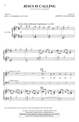 page one of Jesus Is Calling (SATB Choir)
