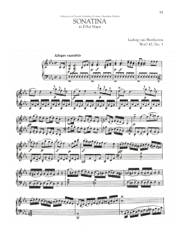 page one of Sonata In E-Flat Major, WoO 47, No. 1 (Piano Solo)