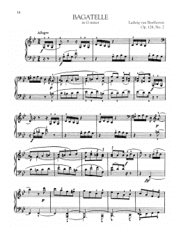 page one of Bagatelle In G Minor, Op. 126, No. 2 (Piano Solo)
