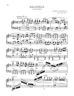 page one of Bagatelle In E-Flat Major, Op. 126, No. 3 (Piano Solo)