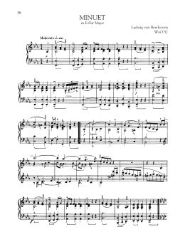 page one of Minuet In E-Flat, WoO 82 (Piano Solo)