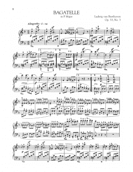 page one of Bagatelle In F Major, Op. 33, No. 3 (Piano Solo)
