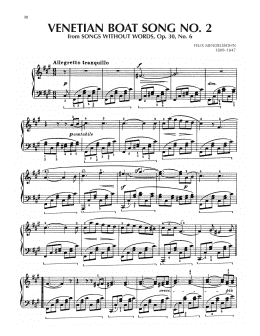 page one of Venetian Boat Song, Op. 30, No. 6 (Piano Solo)