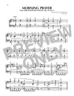 page one of Morning Prayer, Op. 39, No. 1 (Piano Solo)