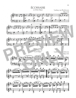 page one of Ecossaise In E-Flat Major, WoO 86 (Piano Solo)