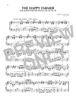 page one of The Happy Farmer Returning From Work, Op. 68, No. 10 (Piano Solo)