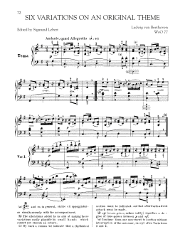 page one of Six Easy Variations In G Major (Piano Solo)