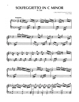 page one of Solfegietto In C Minor, H. 220 (Piano Solo)