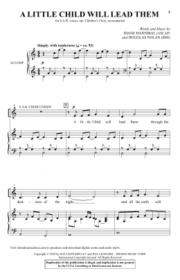 page one of A Little Child Will Lead Them (SAB Choir)