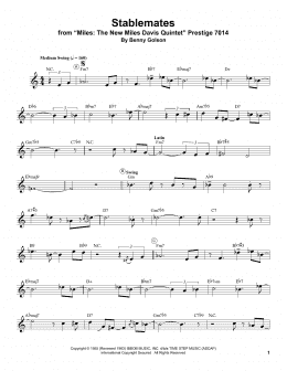 page one of Stablemates (Trumpet Transcription)