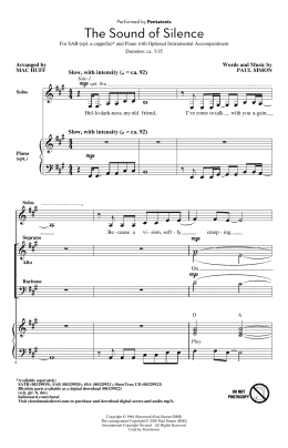 page one of The Sound Of Silence (arr. Mac Huff) (SAB Choir)