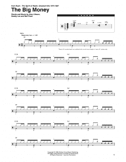 page one of The Big Money (Drums Transcription)