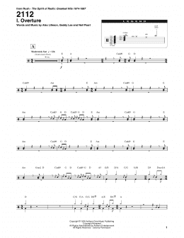 page one of 2112 - I. Overture (Drums Transcription)