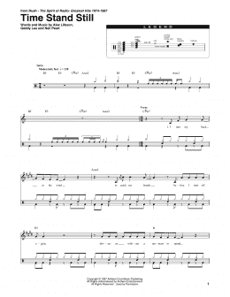 page one of Time Stand Still (Drums Transcription)
