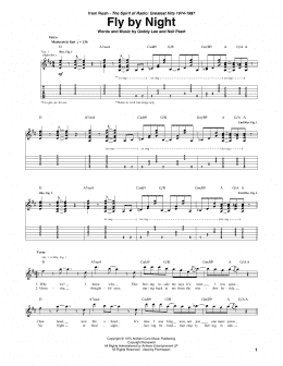 page one of Fly By Night (Guitar Tab)