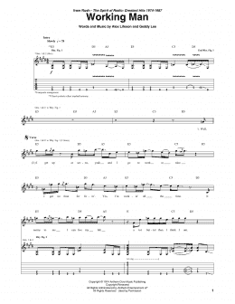 page one of Working Man (Guitar Tab)