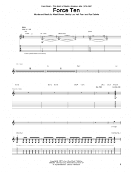 page one of Force Ten (Guitar Tab)